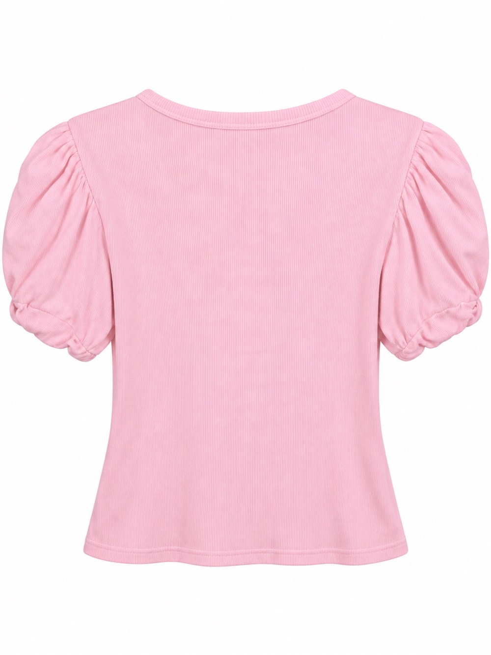 Vince Camuto Peony Pink Puff-Sleeve Crewneck Top, Ribbed, XXL 100% Cotton 🩷🩷❤️🩷🩷 - Picture 2 of 5